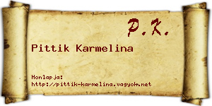 Pittik Karmelina névjegykártya